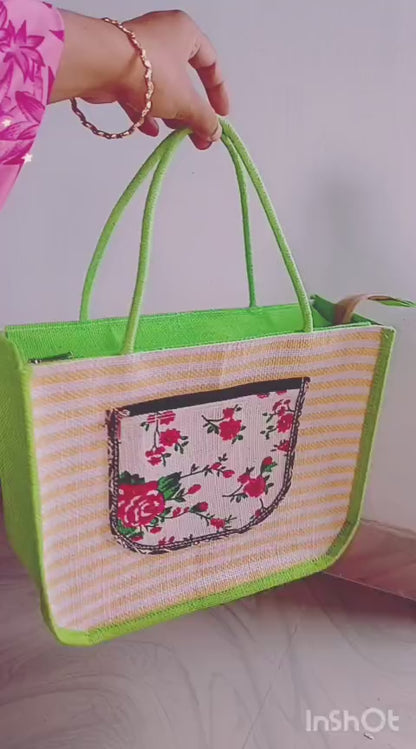 Jute Trendy Handbags Set of 5