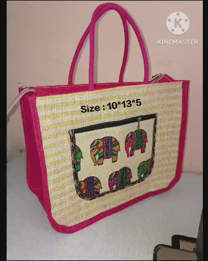 Jute Trendy Handbags Set of 3