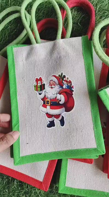 Christmas Jute Gift Bags 10 Nos.