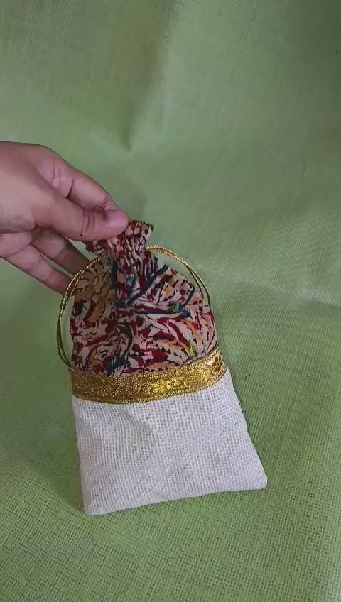 Kalamkari Jute Potlis