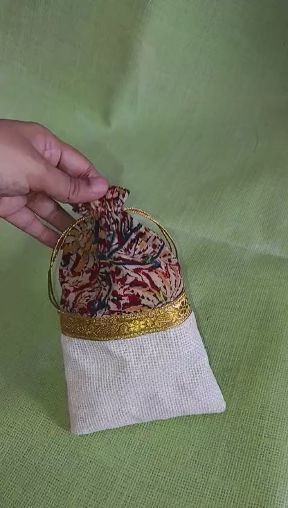 Kalamkari Jute Potlis