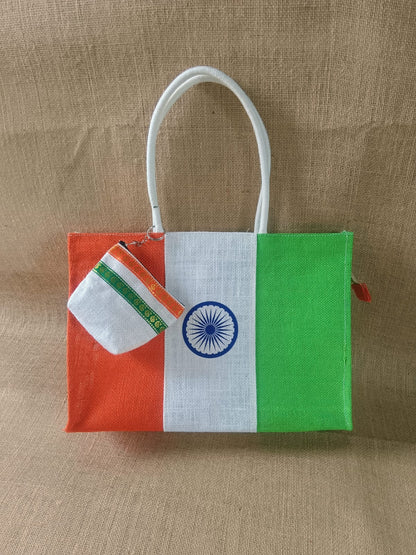Tricolour Jute Gift Bags MOQ 10