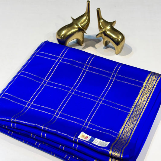 Checked Pure Mysore Silk Sarees