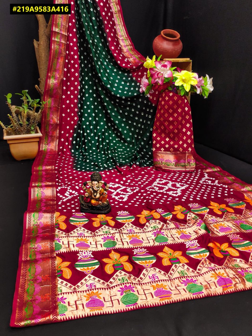 Bandhani Cotton Silk Sarees