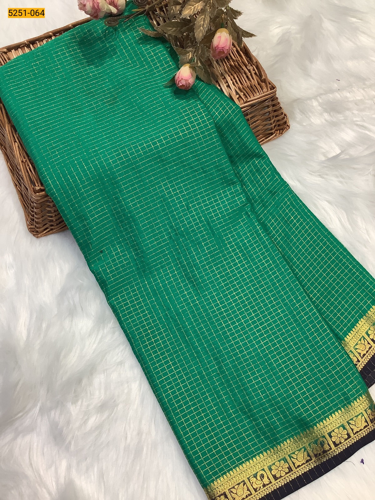 Semi Mysore Silk Checked Sarees