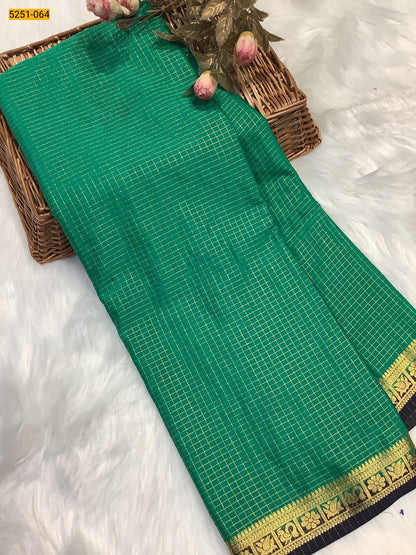 Semi Mysore Silk Checked Sarees