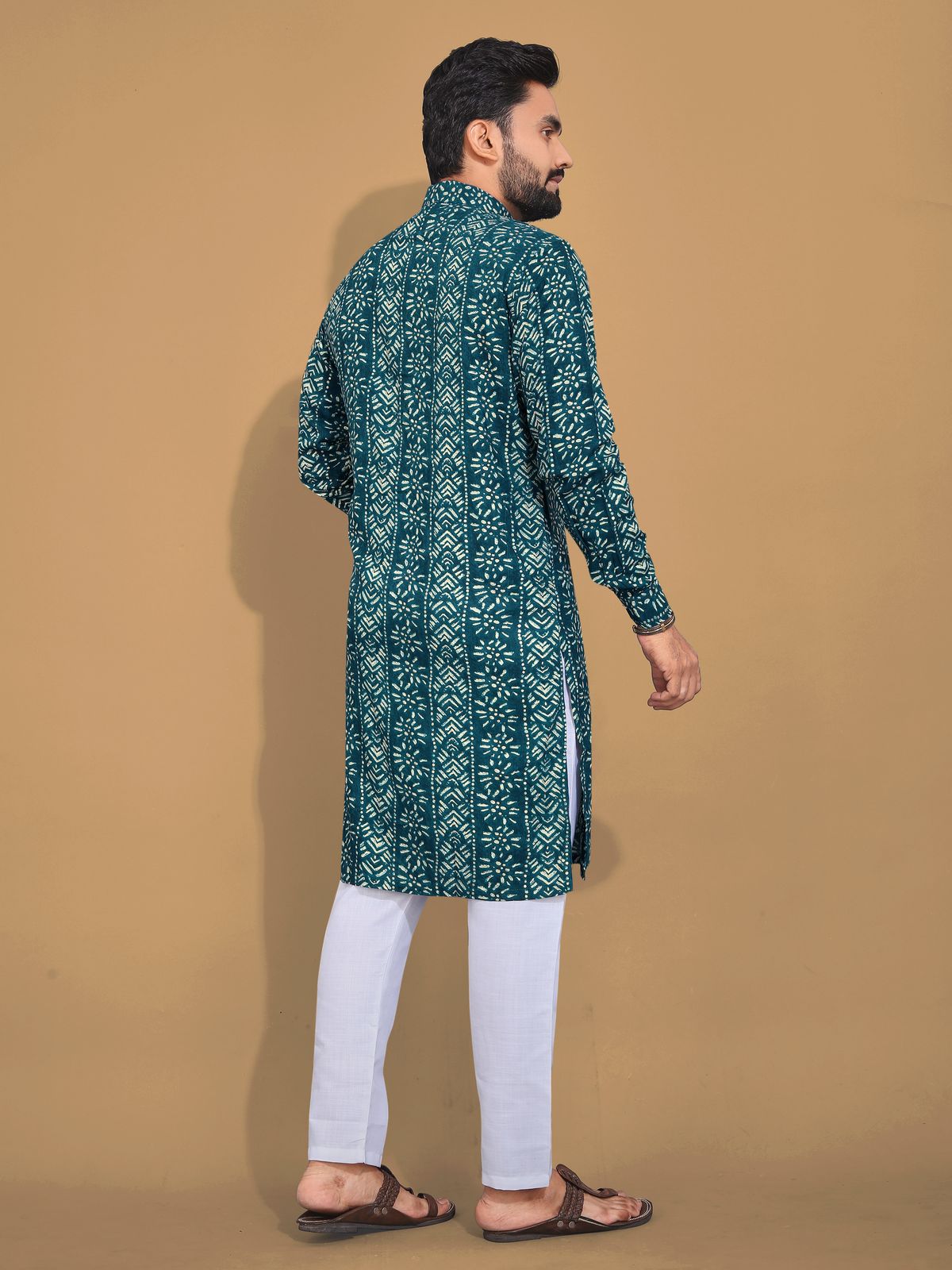 Men's Printed Cotton Kurta