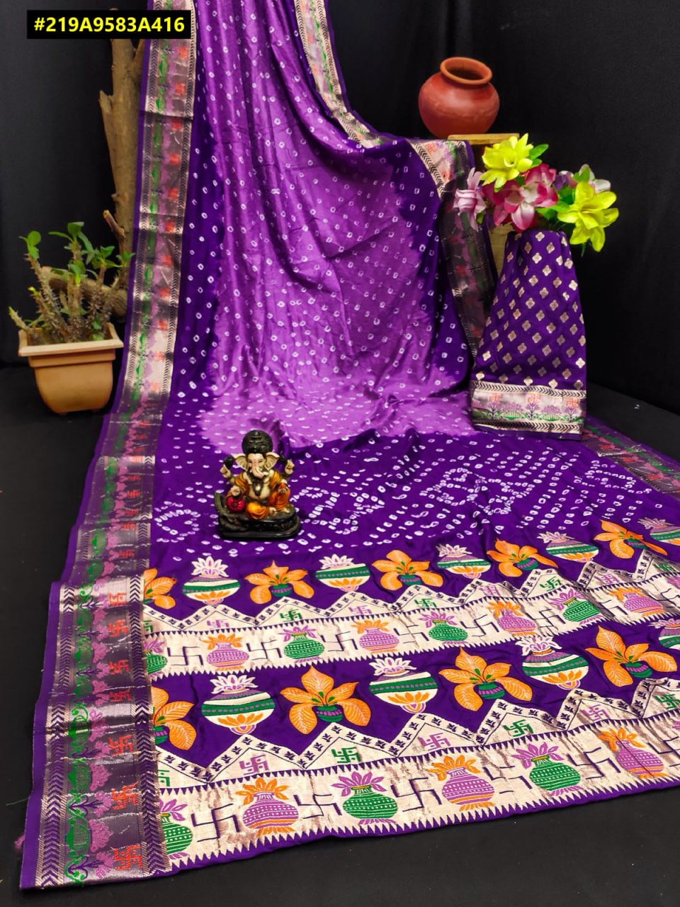 Bandhani Cotton Silk Sarees