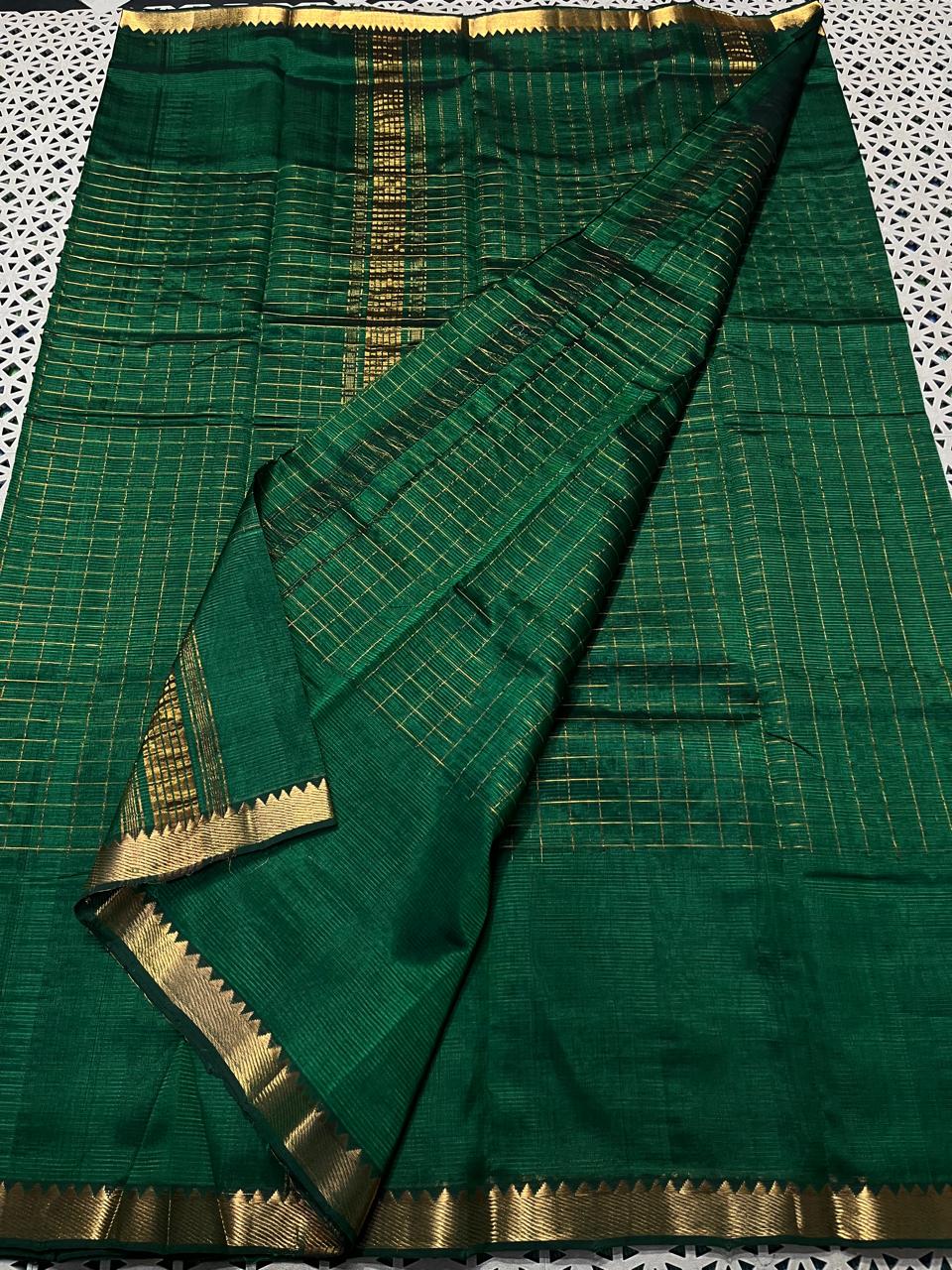 Mangalagiri  Pattu Checked Sarees