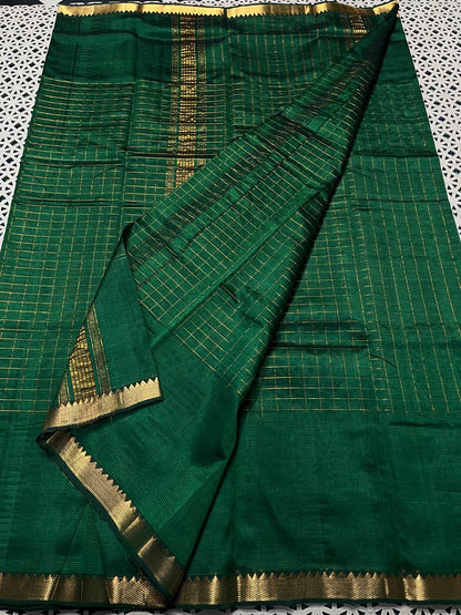 Mangalagiri  Pattu Checked Sarees