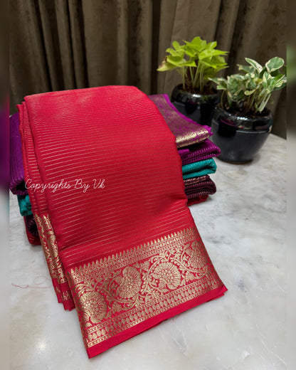 Semi Mysore Silk Checked Sarees