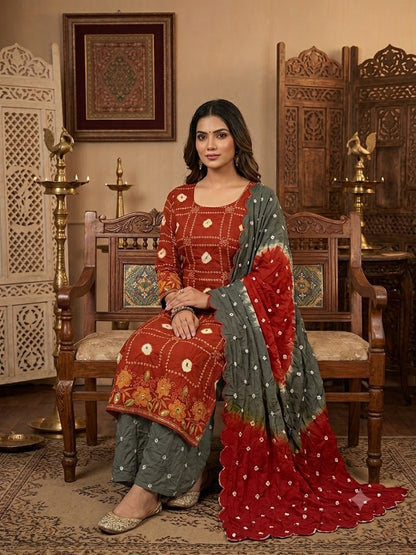 Bandhani Cotton Dress Material