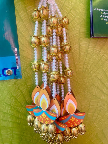 Diya Pearl Wall Hangings Set of 10