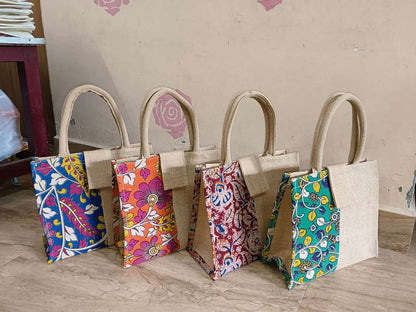 Jute Small Handbag Set of 10