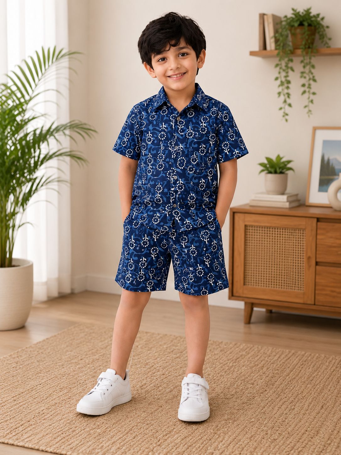 Boys Half Sleeve Cotton Shirts and Shorts Sets