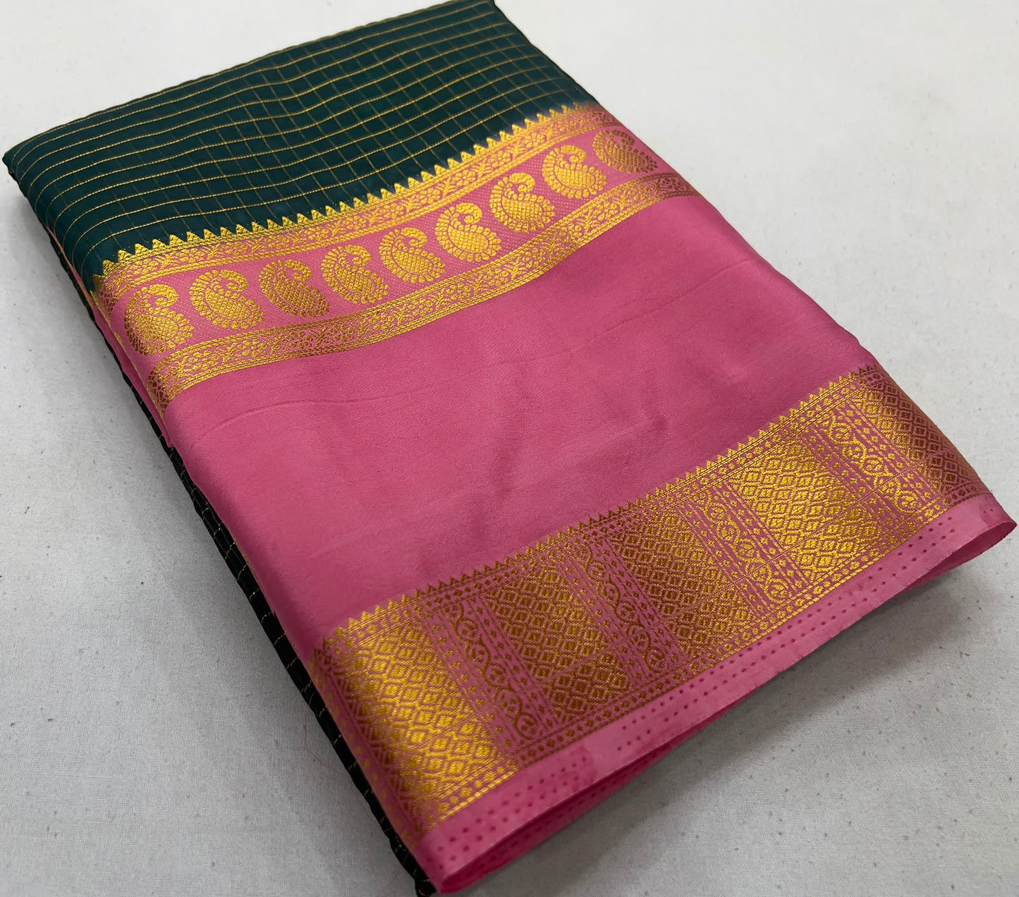 Semi Mysore Silk Checked Sarees