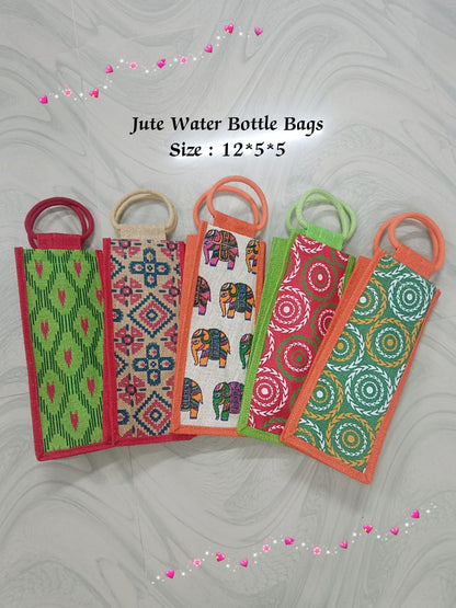 Jute Water Bottle Bags Set of 5