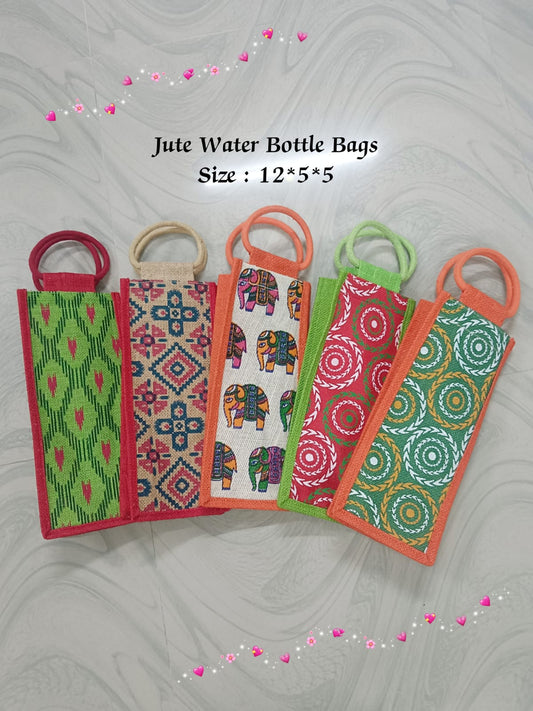Jute Water Bottle Bags Set of 5
