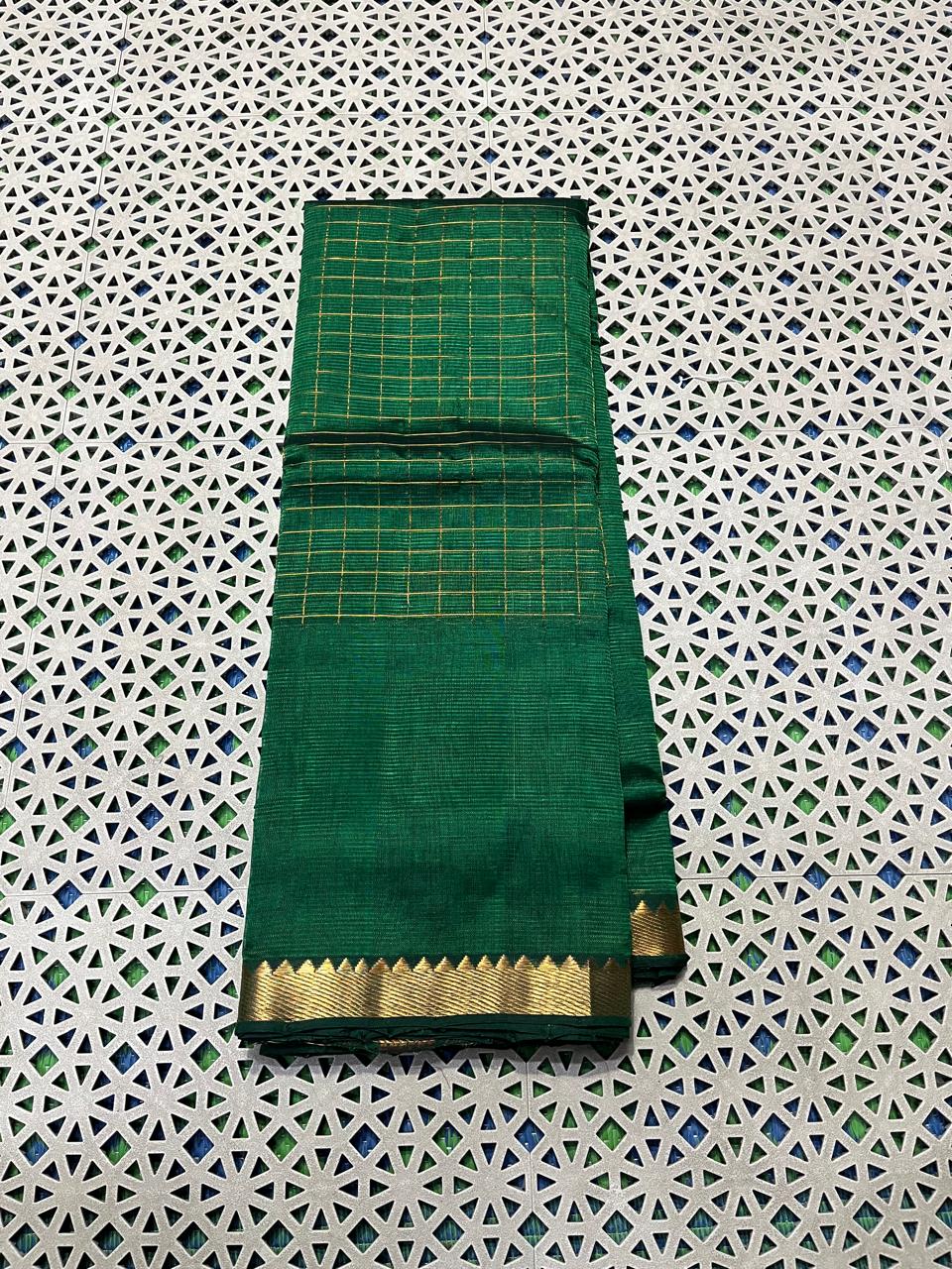 Mangalagiri  Pattu Checked Sarees