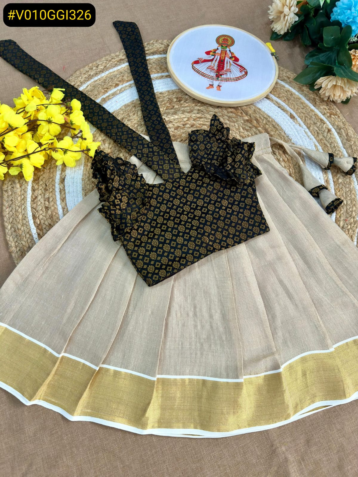Girls Onam Skirt Blouse