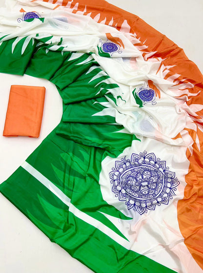 Tiranga Semi Silk Saree