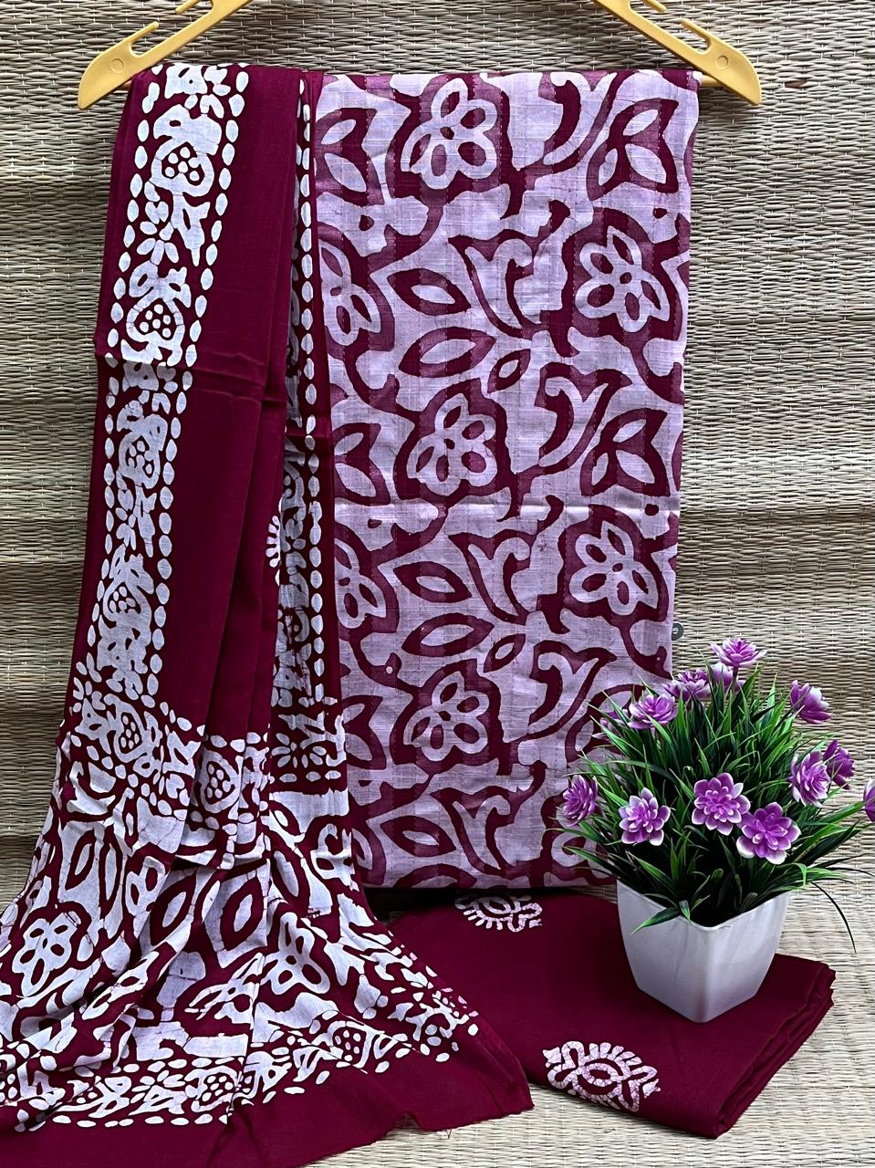 Batik cotton dress material