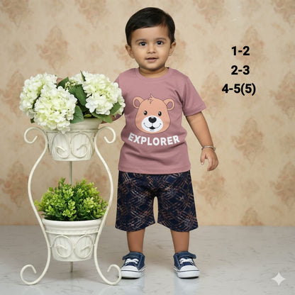 Boys Half Sleeve Cotton T Shirt and Shorts Sets