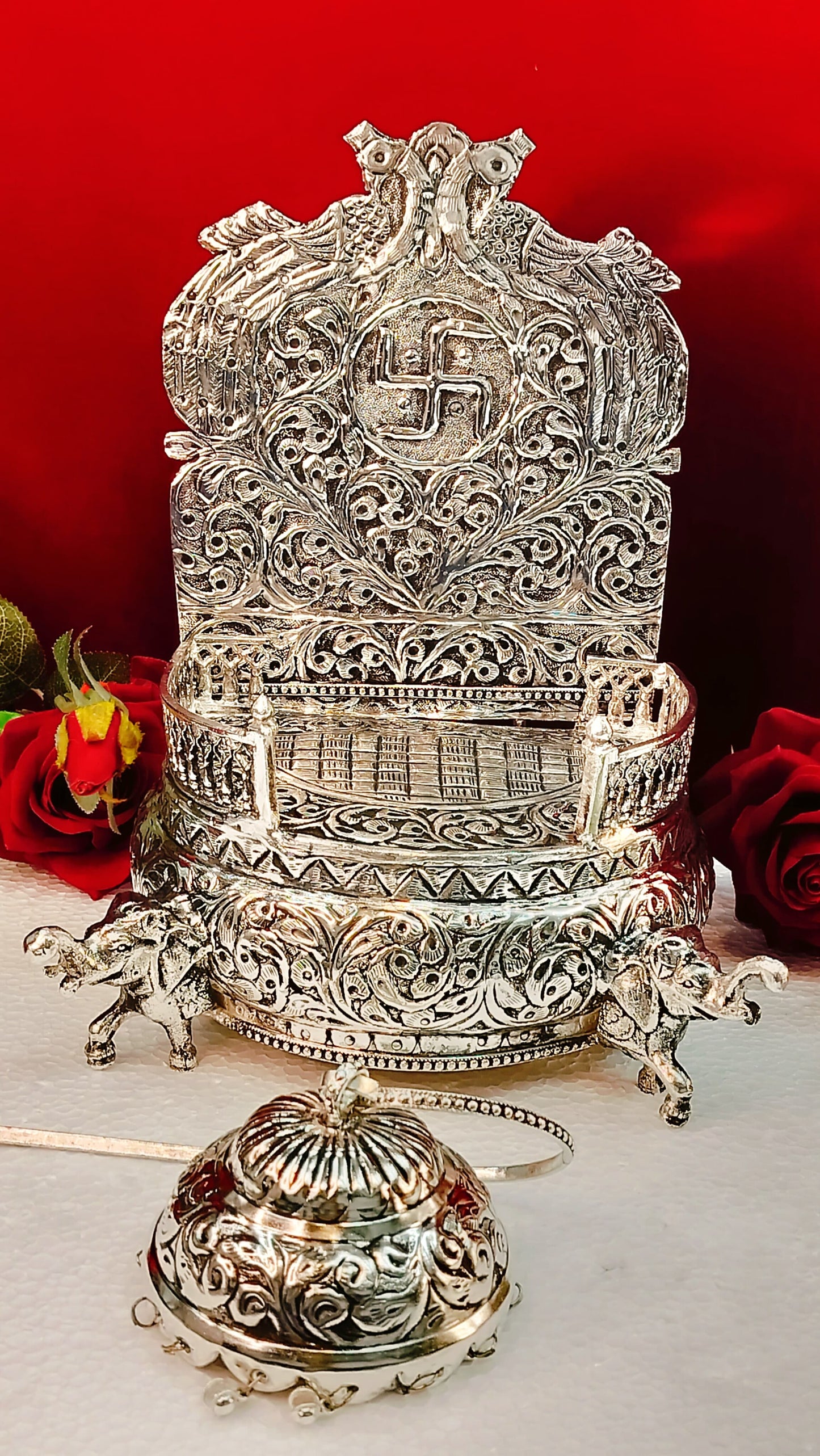 German Silver God's Sinhasan with Chatar