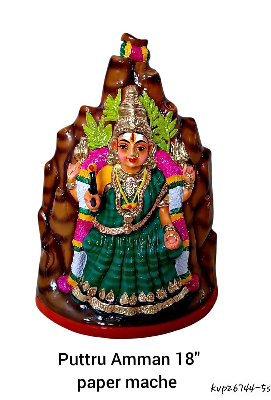 Colorful Puttru Amman paper mache statue - Golu Doll
