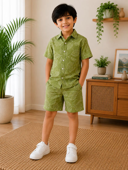 Boys Half Sleeve Cotton Shirts and Shorts Sets