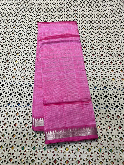 Mangalagiri  Pattu Checked Sarees