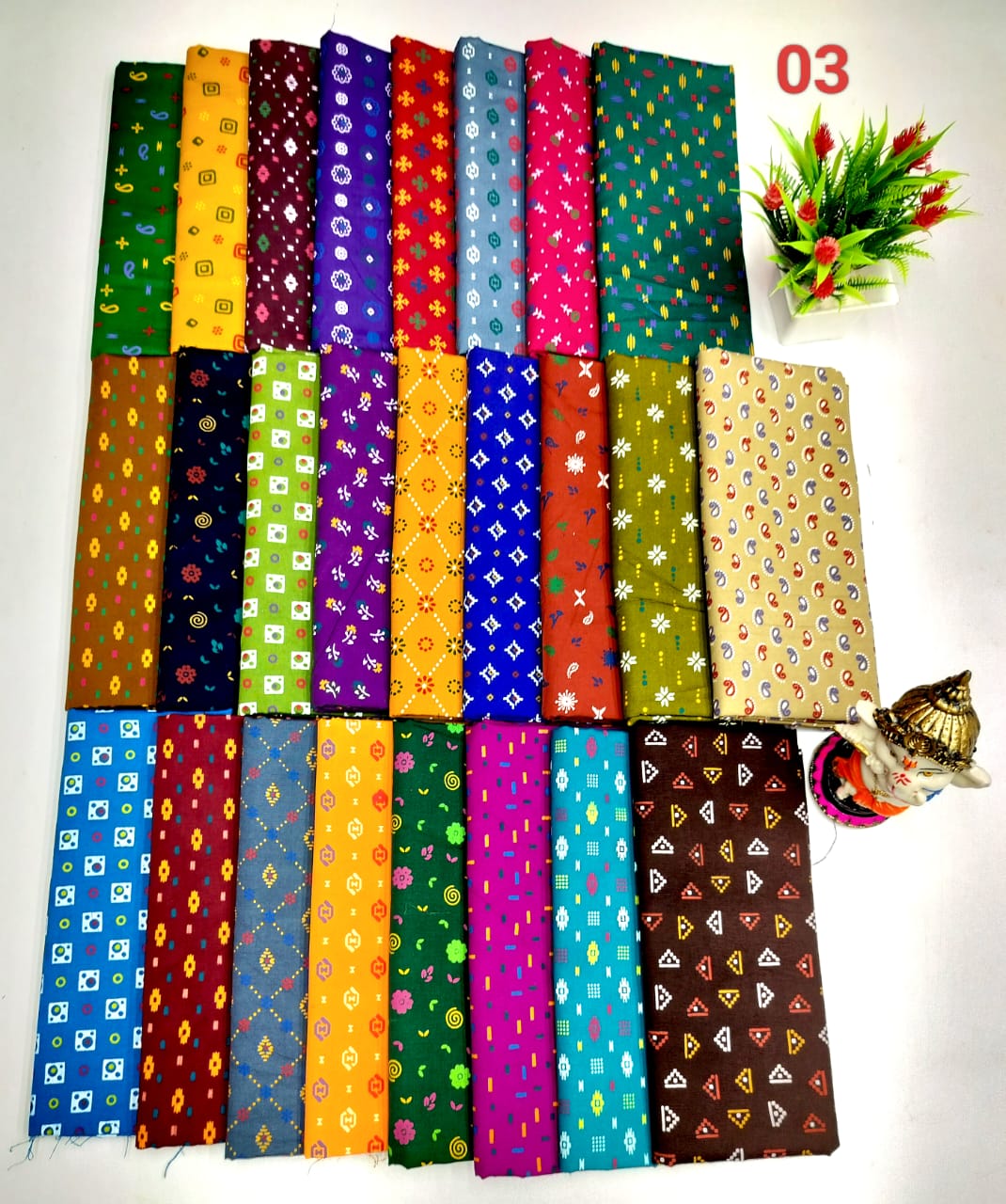 Kalamkari Print  Cotton blouse bits pack of 25