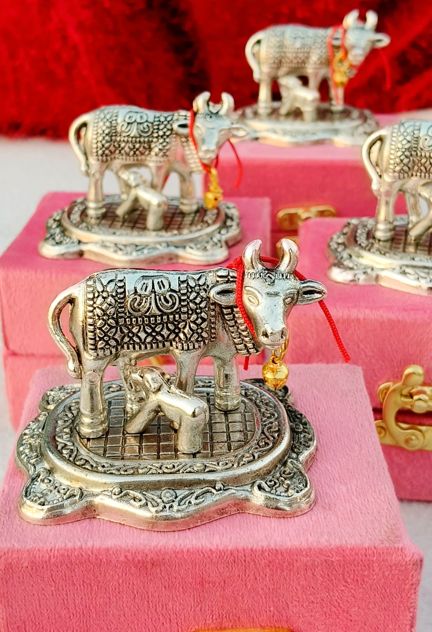 German Silver Cow Calf Set of 10