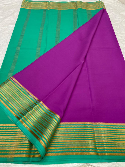 Plain Mysore Silk Sarees 120 gsm