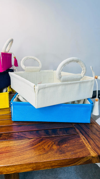 Jute Foldable Trays set of 10