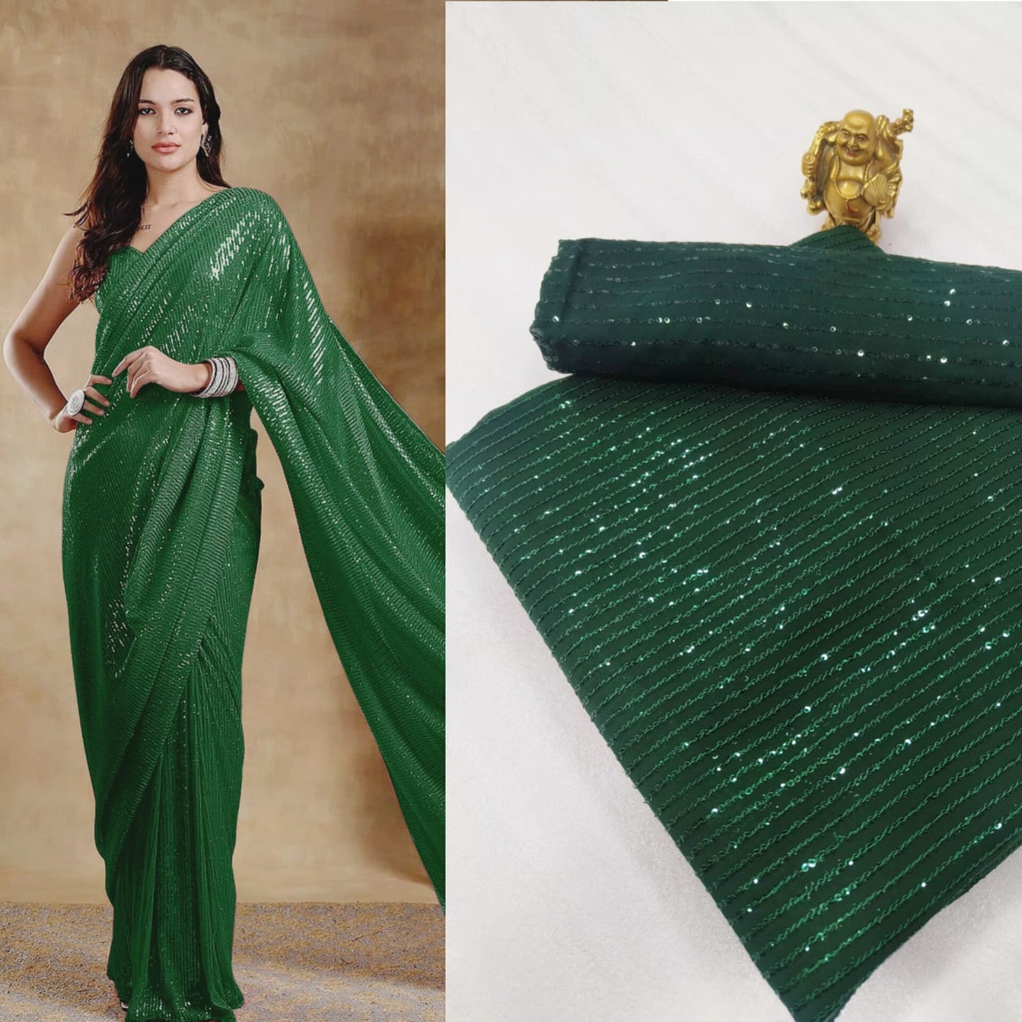 Georgette Sequence Work Sarees
