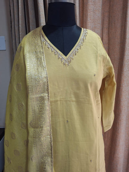 Tissue Chanderi Kurti Sets