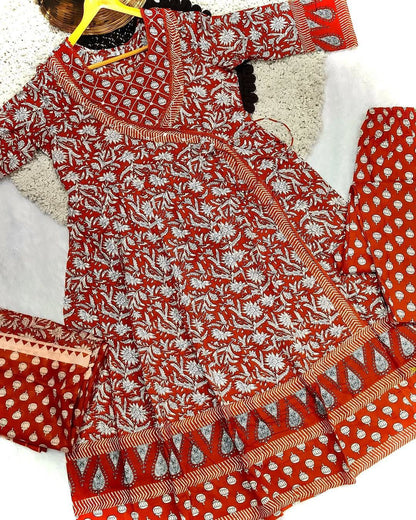 Rayon Embroidery Anarkali Kurti Sets