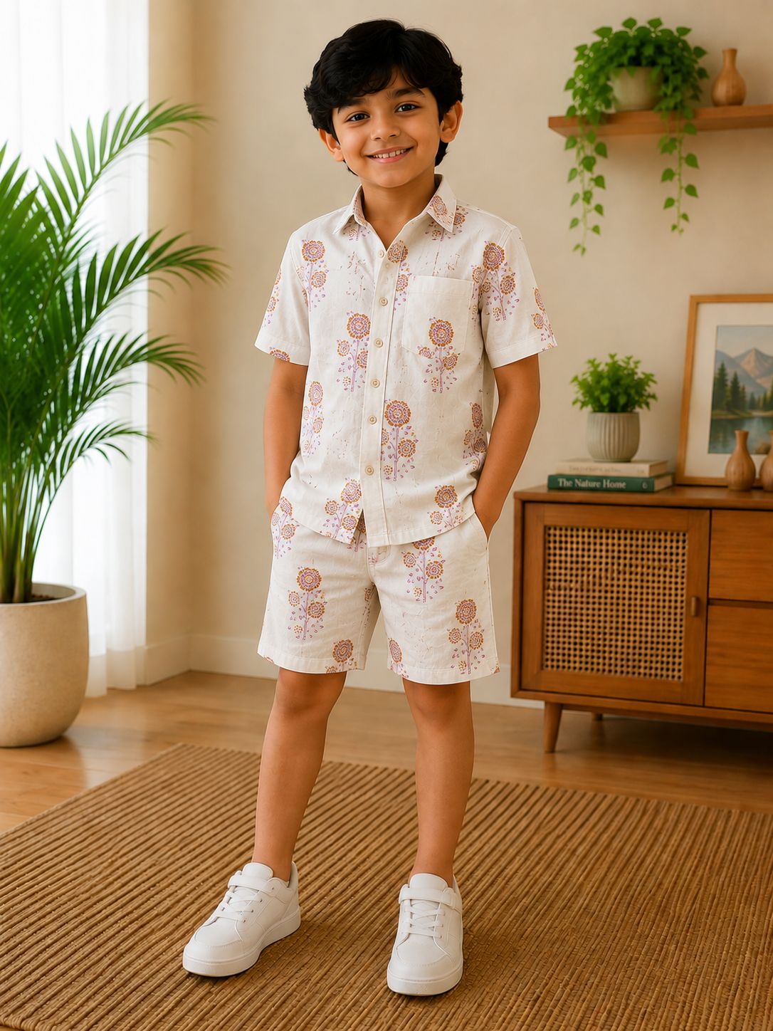 Boys Half Sleeve Cotton Shirts and Shorts Sets