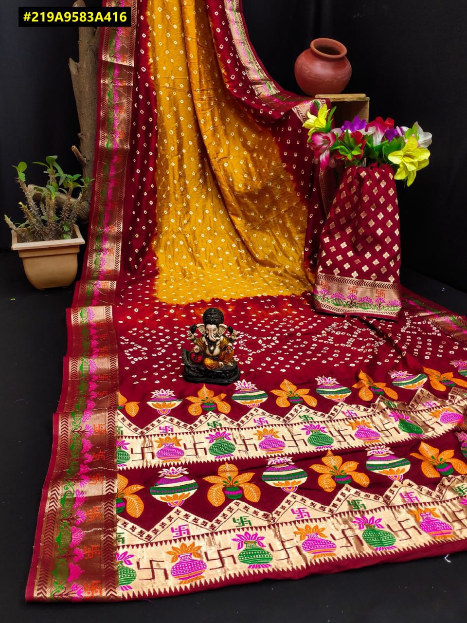 Bandhani Cotton Silk Sarees