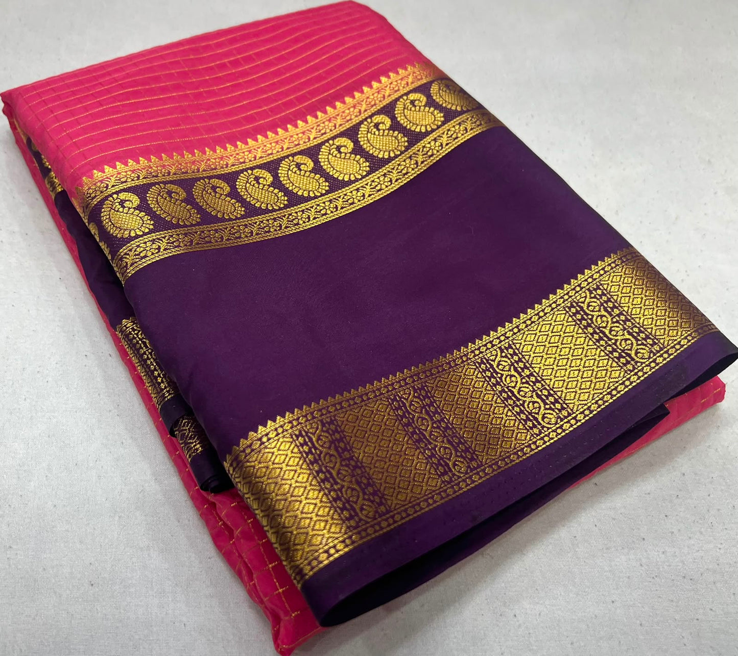 Semi Mysore Silk Checked Sarees