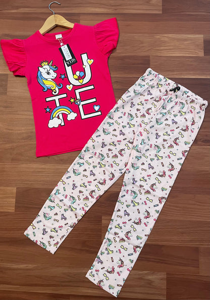 Girls Cotton T-Shirts Pant Sets