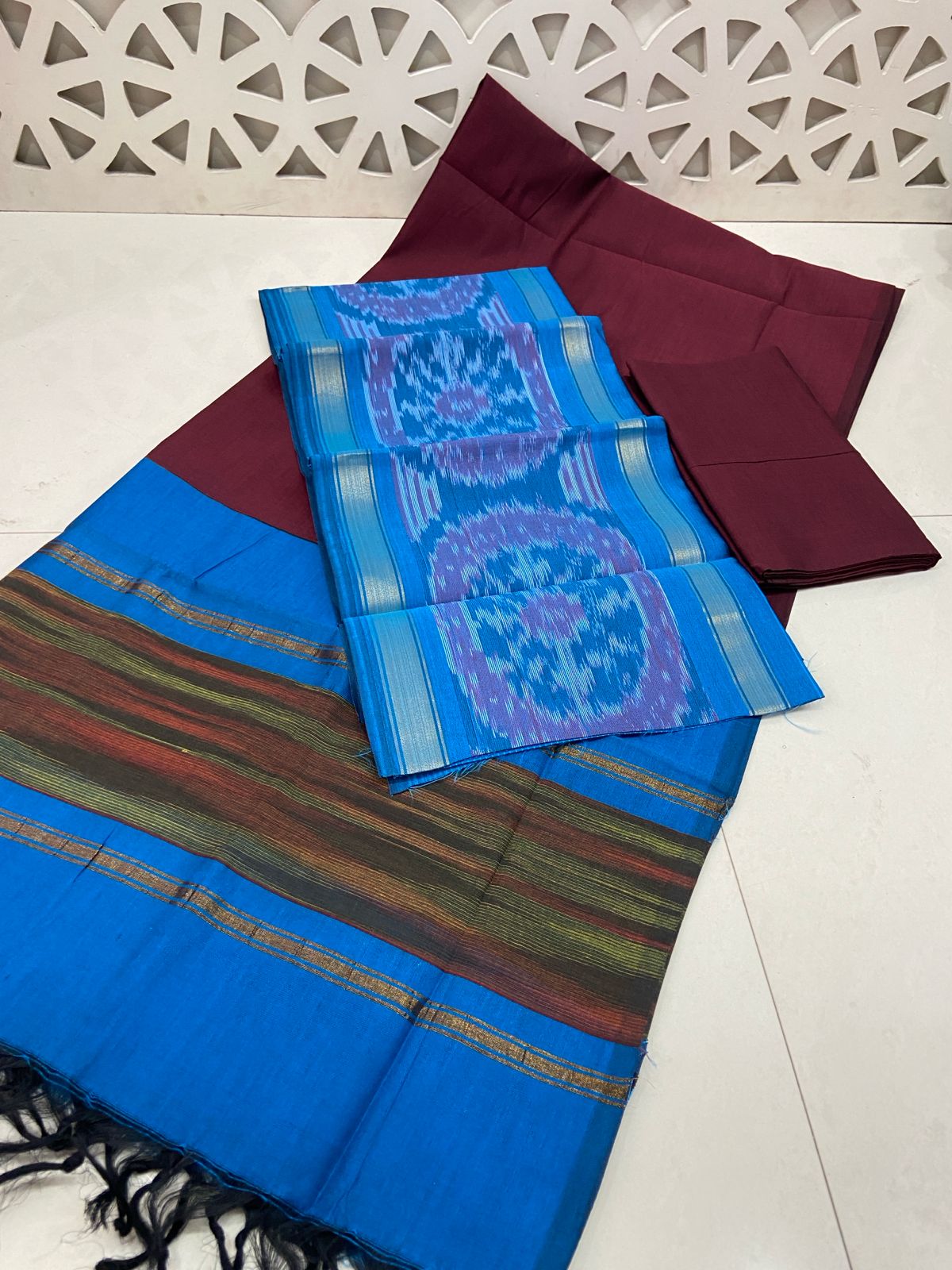 Ikkat Soft Silk Dress Materials