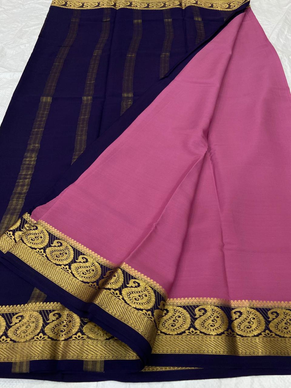 Mango Border Mysore Silk Sarees