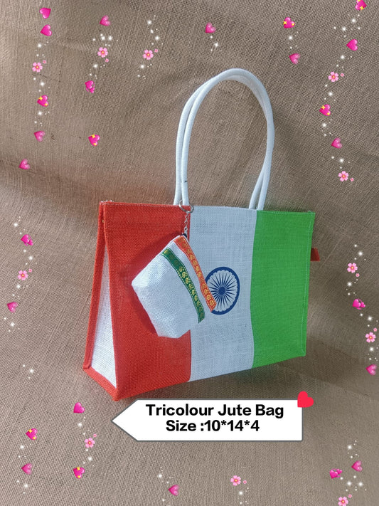 Tricolour Jute Gift Bags MOQ 10