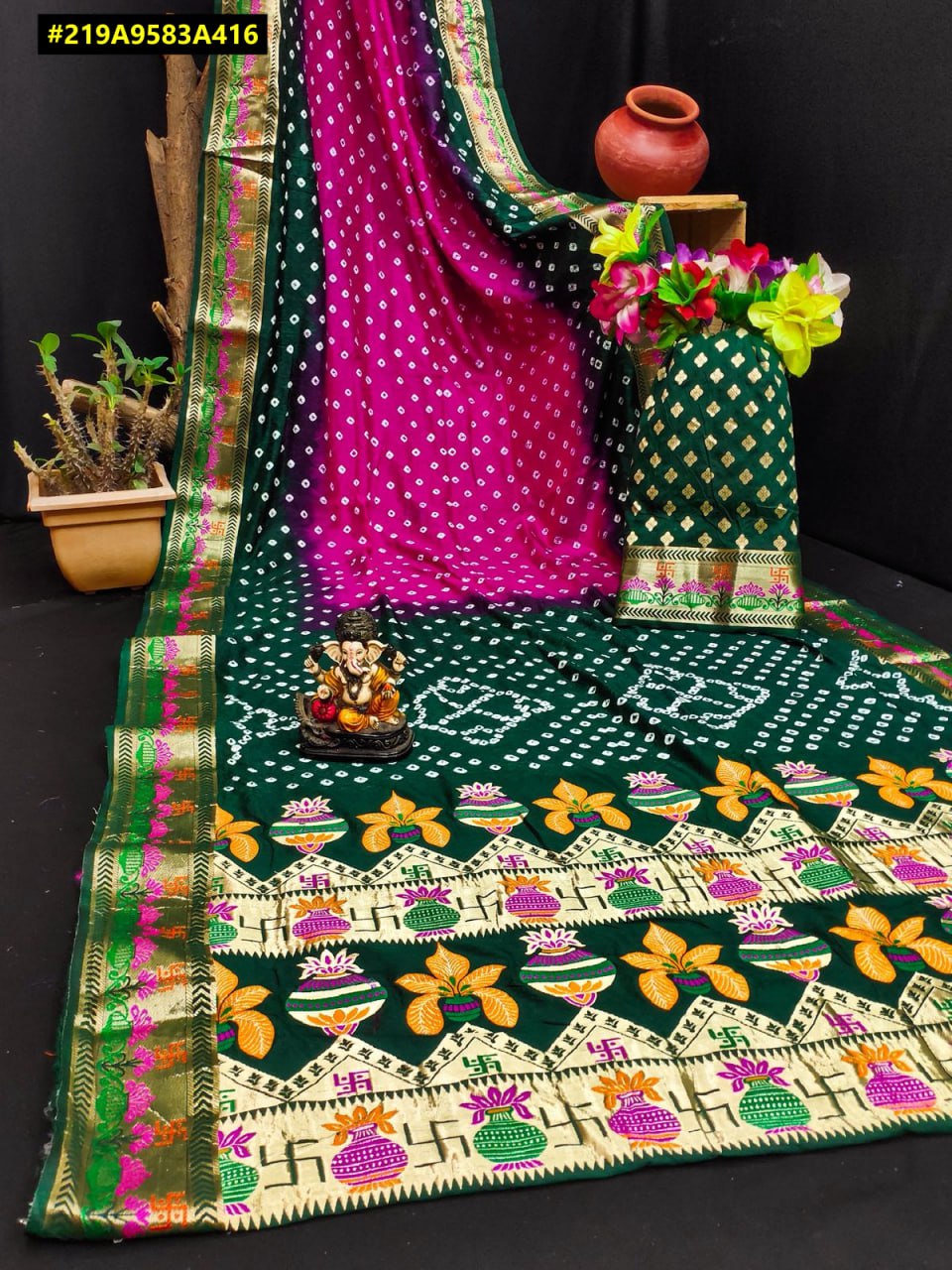 Bandhani Cotton Silk Sarees