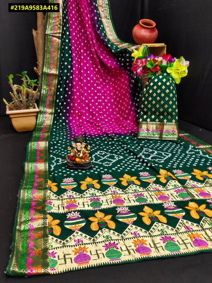 Bandhani Cotton Silk Sarees