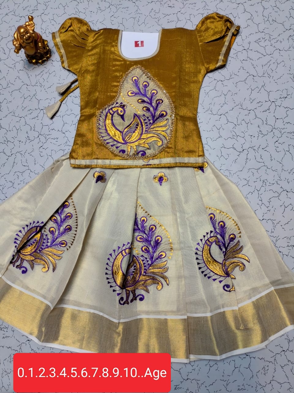 Girls Semi Silk Skirt Blouse