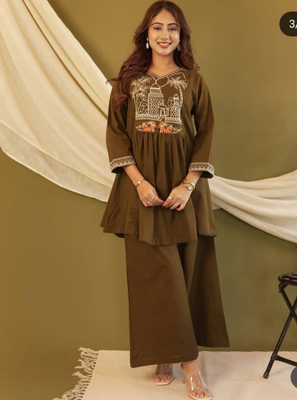 Cotton Slub Kurti Pant