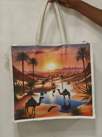 Jute Shopping Bags Set of 6
